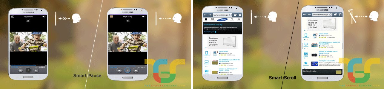 갤럭시S4 스마트포즈 Galaxy S4 Smart pause &amp;Scroll.jpg