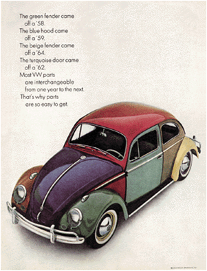 폭스바겐 뉴비틀(New Beetle 광고 VW 부품 호환