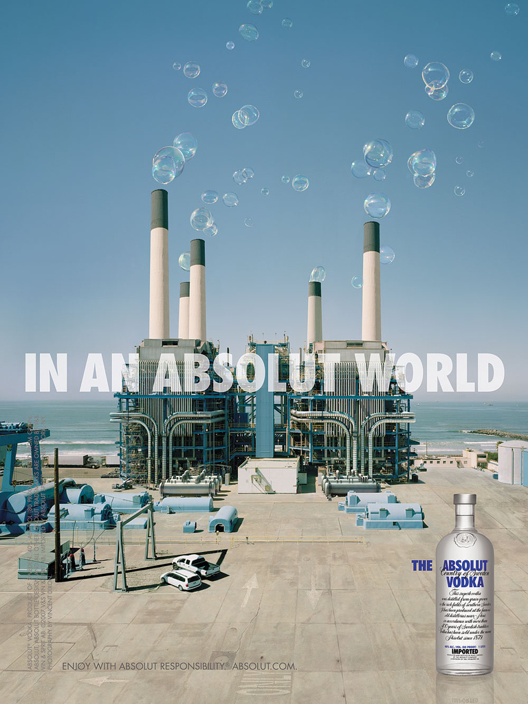 Absolut  In an Absolut World 물방울이 나오는 공장.jpg