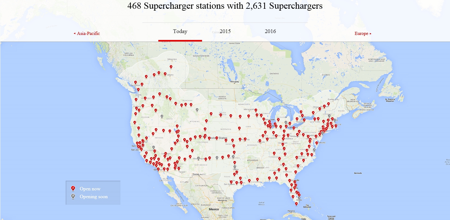 테슬라가 브랜드를 키워가는 방법 - 사용 경험을 통한 구전으로 성공하기 (TESLAs Brand building case study) 25 테슬러 전기자동차의 충전소인 Supercharger station map in USA