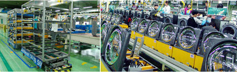  LG 창원공장 세탁기 생산라인 