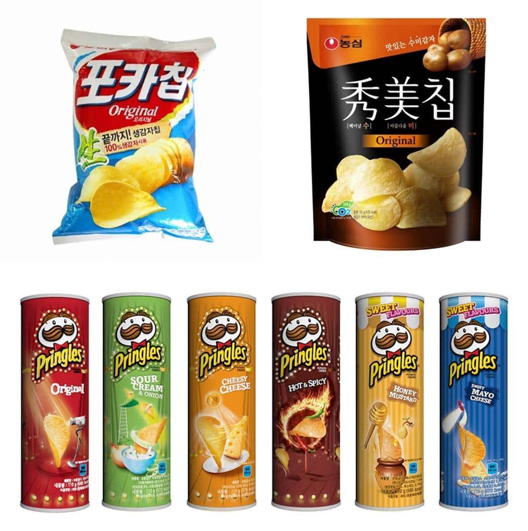 오리온 포카칩, 농심수미칩 농심켈로그 프렝글스