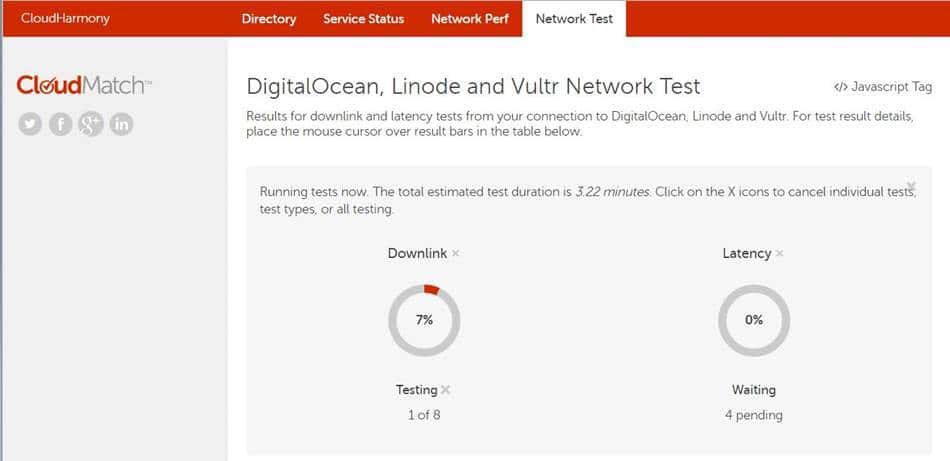 가상서버호스팅-속도-측정-사이트_CloudHarmony02 테스트 결과 1차