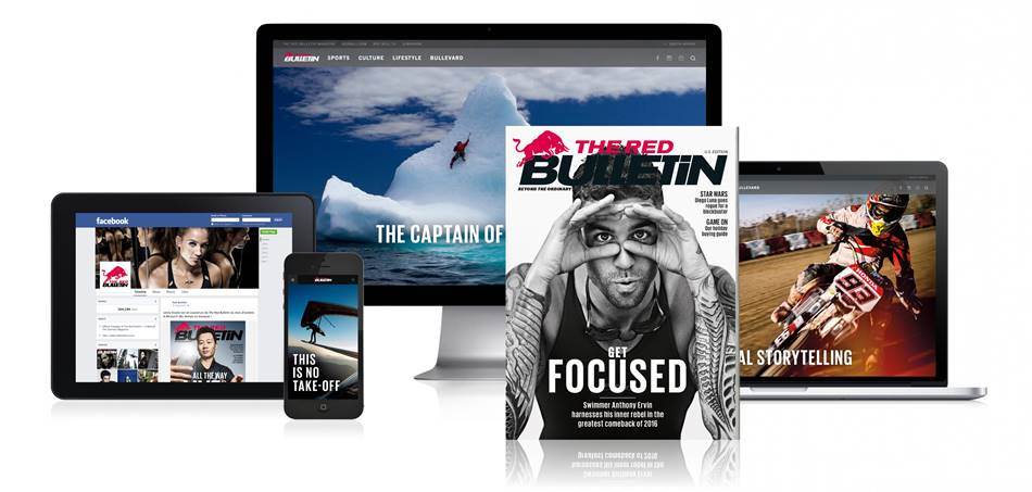 레드불의 The Red Bulletin이란 웹사이트와 인쇄 잡지