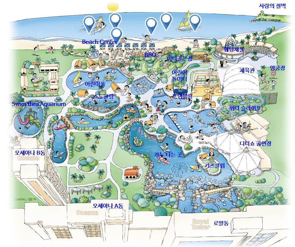 PIC GUAM 리조트 지도 Pacific Island Club Map 위치 설명