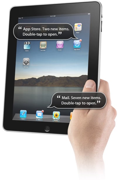 iPad accessibility 장애인 접근성 talk back