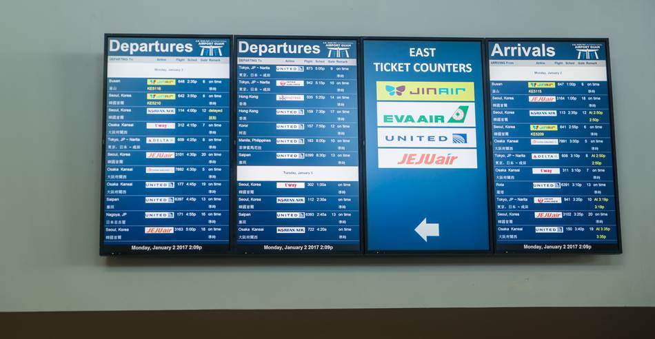 항공편 안내 전광판