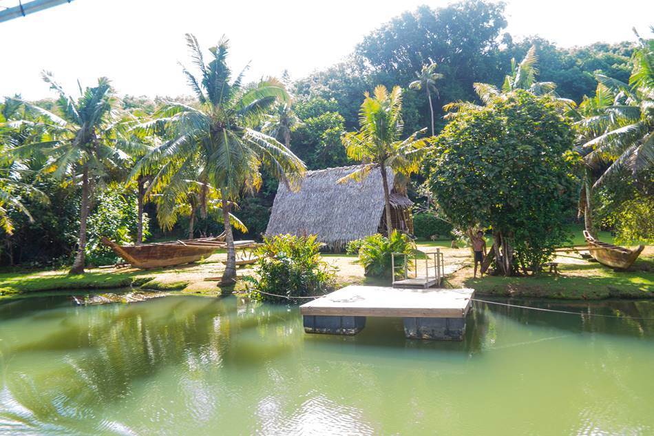 정글 리버 쿠르즈(riverboat cruise)중 원주민 마을이 있는 Latte Dock