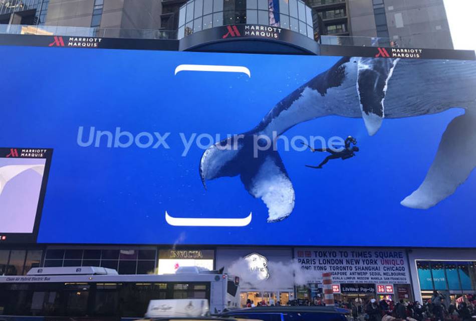 삼성 갤럭시 S8 언팩 행사 시 뉴욕 타임스퀘어 옥외광고 Galaxy S8 Time Square_OOH_Main Unpack20170330