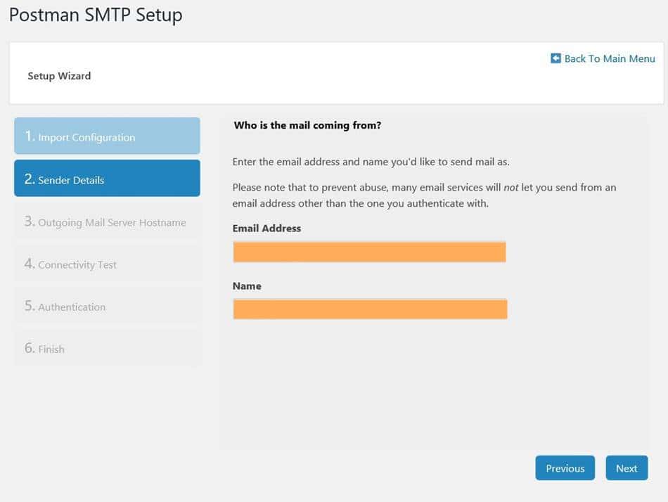 워드프레스 이메일 플러그인 포스트맨 Postman_보내는 사람