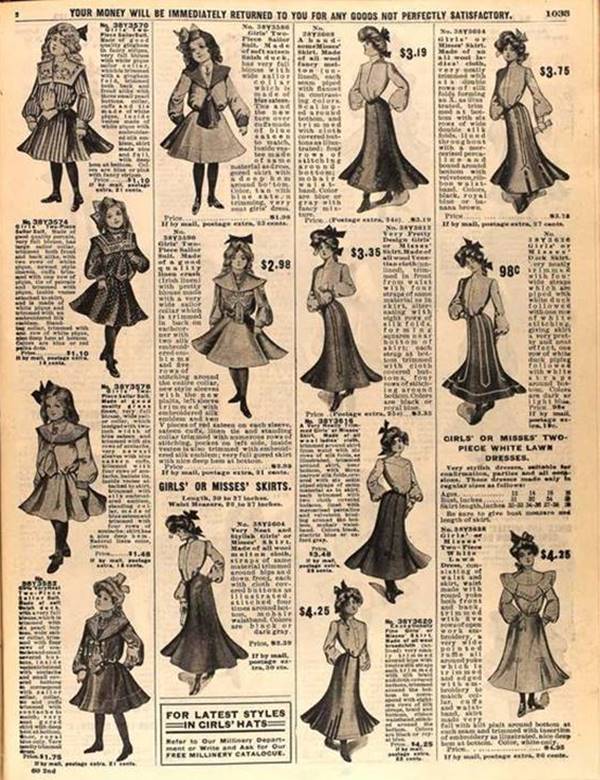 시어즈 카달로그 1904년 봄호 Girl's fashion catalog 1904 Spring
