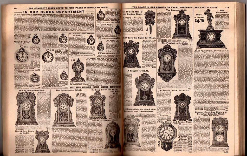 시어즈 카달로그 1909년 Sears and Roebuck clocks