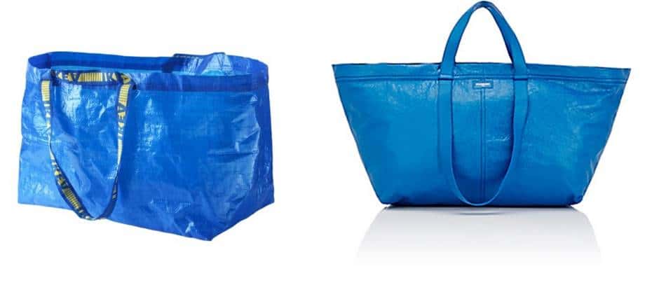 명품 디자이너 발렌시아가 99센트짜리 이케아 쇼핑백의 가치와 소비자 충성도를 높여주다. 33 이케아 99센트Frakta shopping bag vs Balenciaga의 Arena Extra-Large Shopper Tote Bag 가격 2145$