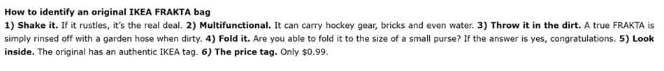 이케아 오리지널 shopper bag 광고_오리지널과 구분하는 방법