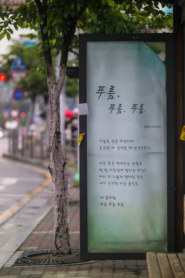 은결이와 봄비 맞으며 자전거를 달려보다 - 동백 호수공원에서 기흥역까지 신갈천을 따라 달리다. 18 어정역 버스정거장 모습