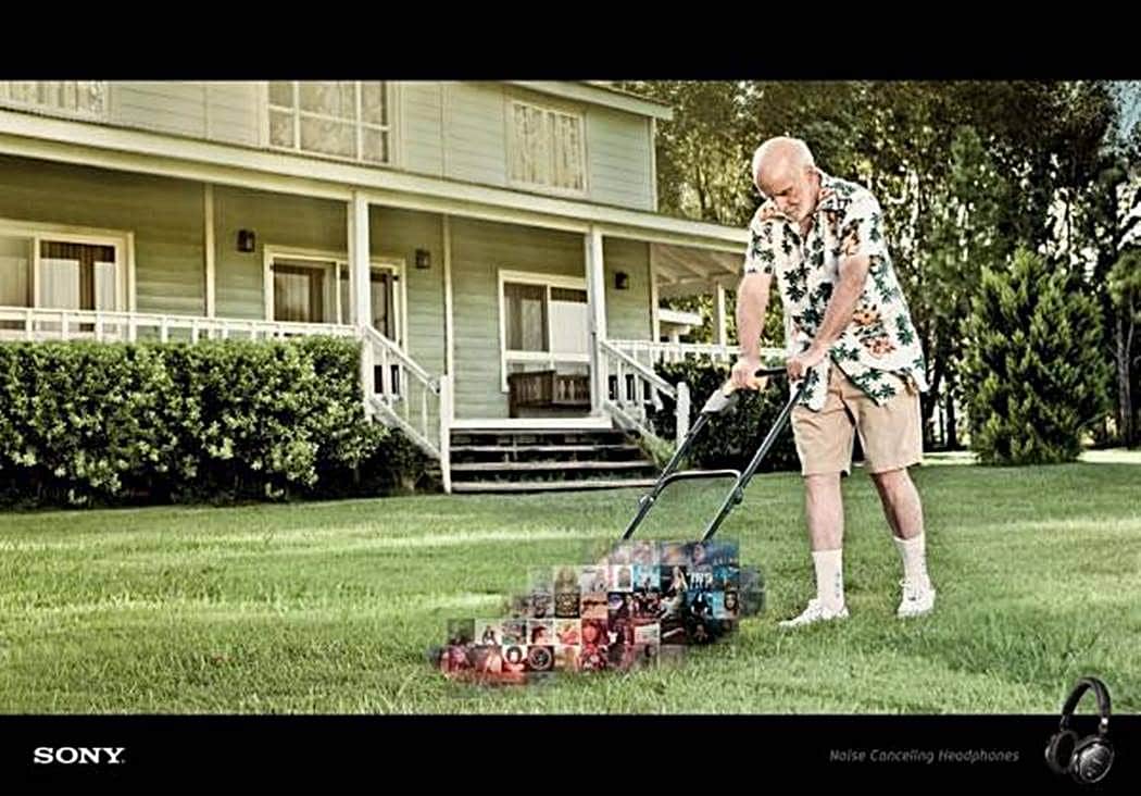 소니 헤드폰 광고 2013 Mower noise-cancelling-headphones-Mower