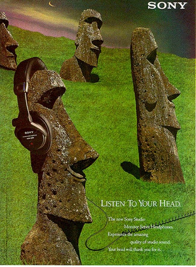 소니 헤드폰 광고 1994년 Listen to Your Head