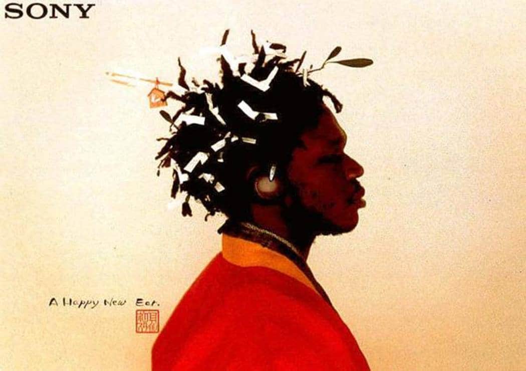 소니 헤드폰 인쇄광고 1999 Happy New Year  블랙 피플