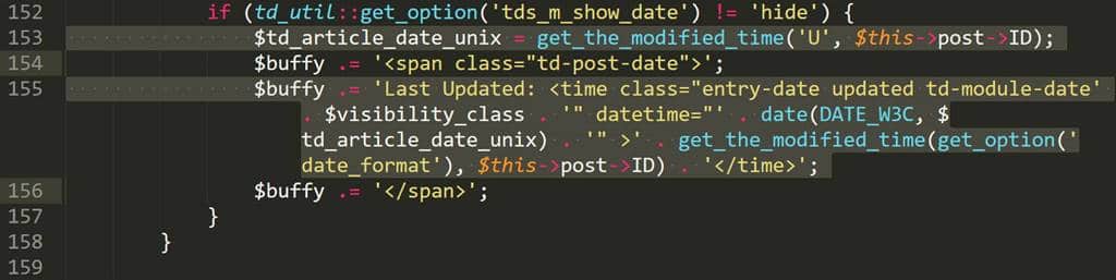 Wordpress theme Newspaper 8 td_module.php 153번째 155번째 줄 수정
