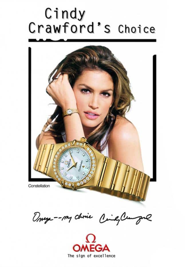 오메가 광고모델 신디 크로포드(Cindy Crawford) cindy_crawford_pour_omega_en_1997