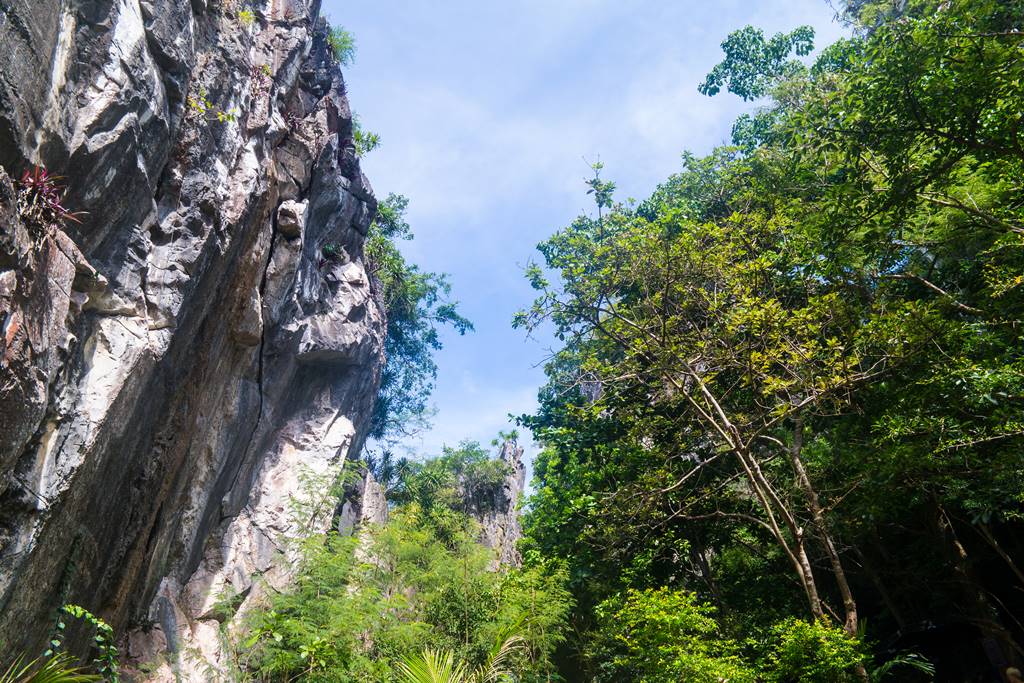 오행산(마블 마운틴) 반통동굴(Van Thong Cave)로 가는 길의 기암절벽