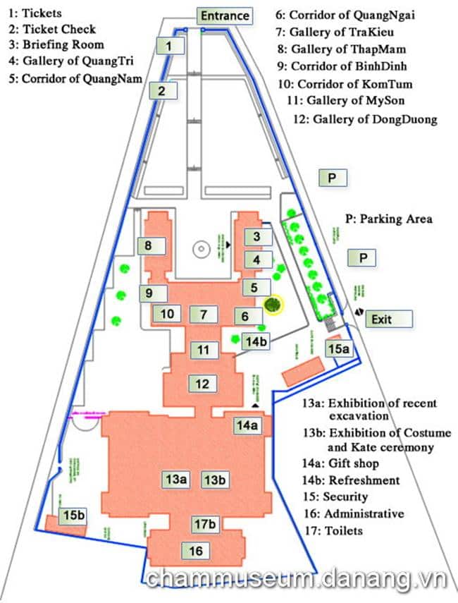참 조각 박물관 지도 Cham Museum in Danang map