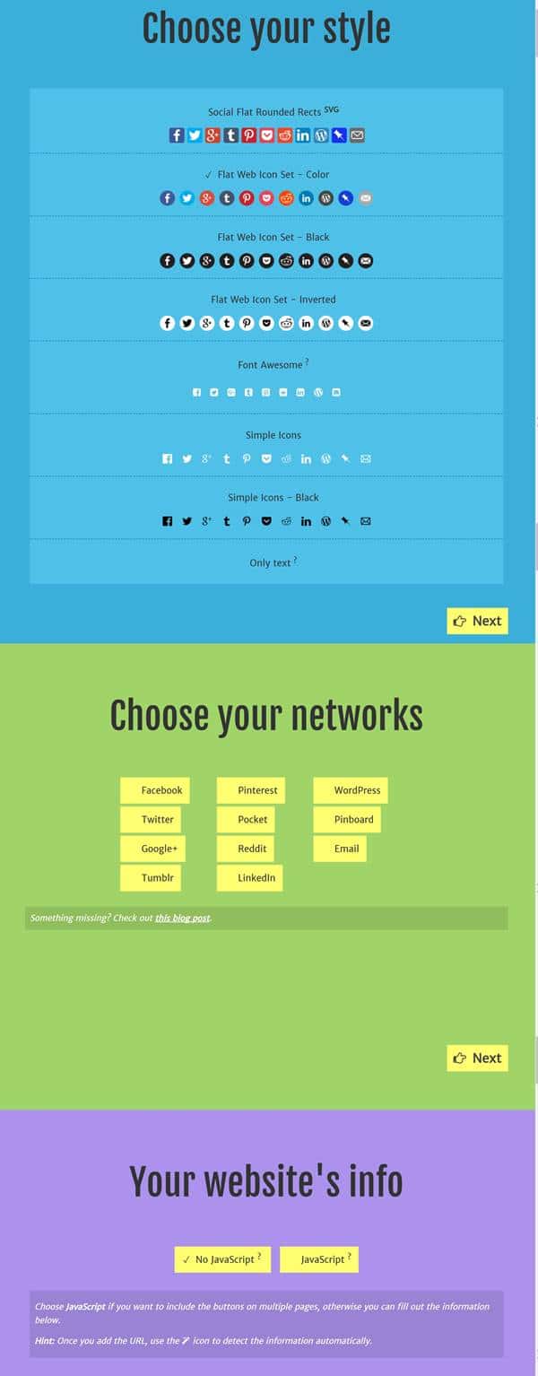 simplesharingbuttons.com 매뉴얼로 공유버튼 만들기 사이트02