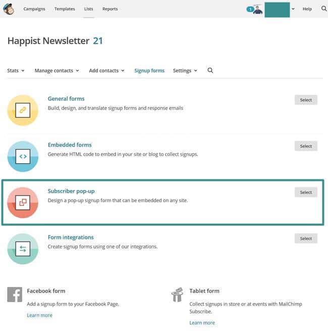 뉴스레터 가입폼 리스트