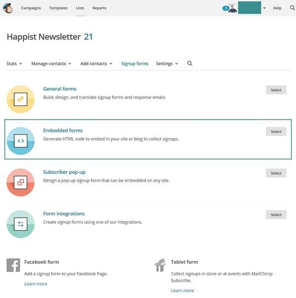 뉴스레터 가입폼 리스트