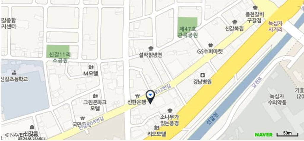 용인 신갈 총각칼국수 위치도 네이버지도