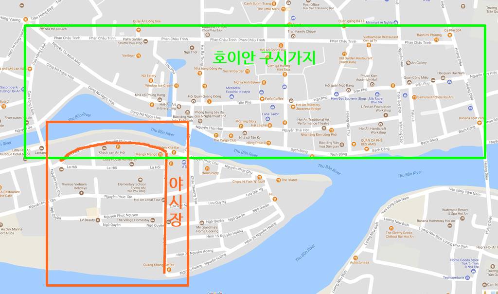 호이안 구시가지 및 야시장 지도