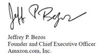 제프 베조스 서명과 직위 Jeffrey Bezos