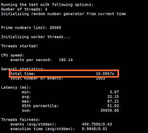 벌처 서버 성능 테스트 VULTR Server CPU test by sysbench