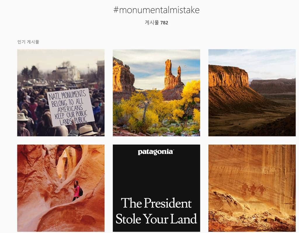 인파타고니아 #monumentalmistake 캠페인 Patagonia