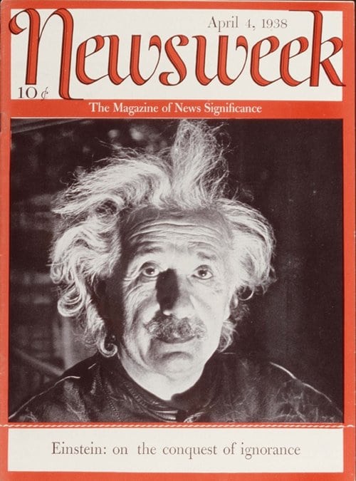 뉴스위크의 유명한 커버들 Newsweek's Iconic Covers 1938년 4월 4일 아인슈타인 19380404