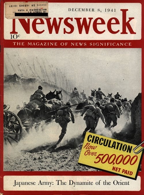 뉴스위크의 유명한 커버들 Newsweek's Iconic Covers 1941년 12월 8일