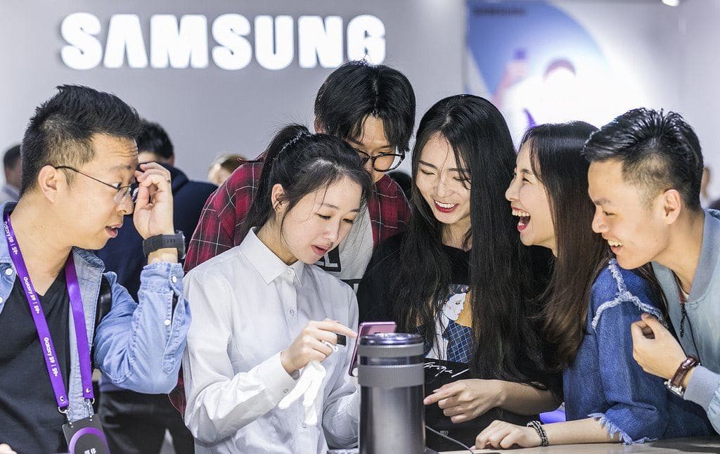 삼성 스마트폰 갤럭시 S9 중국 런칭 행사장 모습