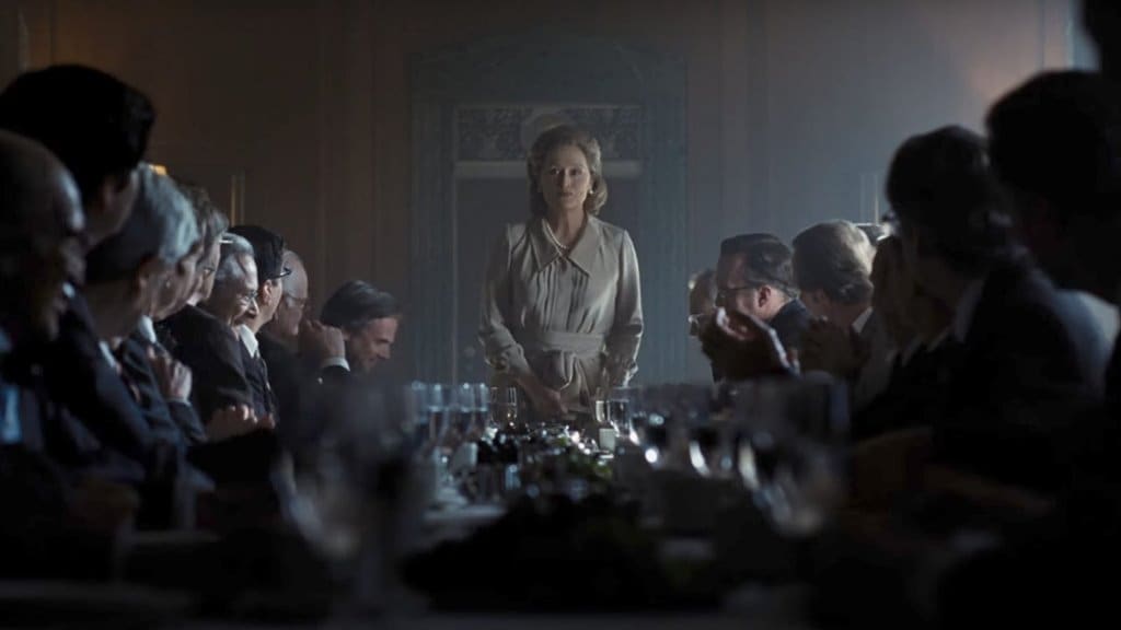 영화 더 포스트(The Post) 워싱턴 포스트 상장을 위한 투자자 미팅에서 연설하는 메릴 스트립 Meryl Streep