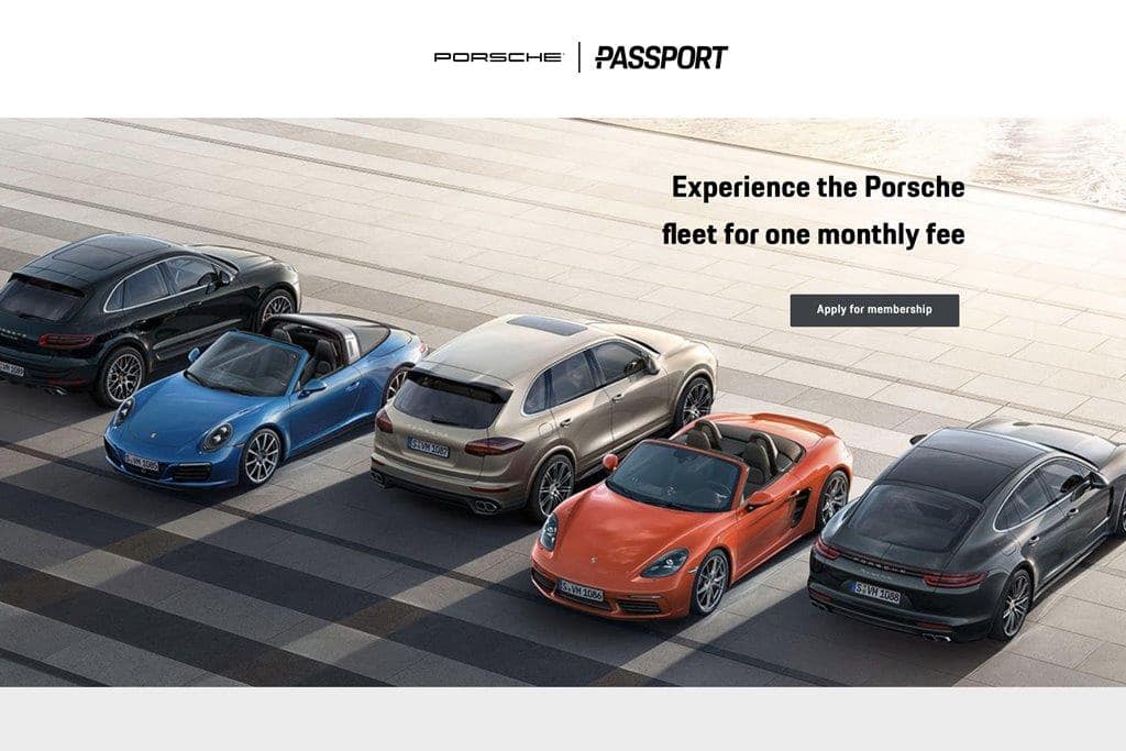 포르쉐 서브스크립션 서비스 모델 구독 모델 Porsche subscription passport