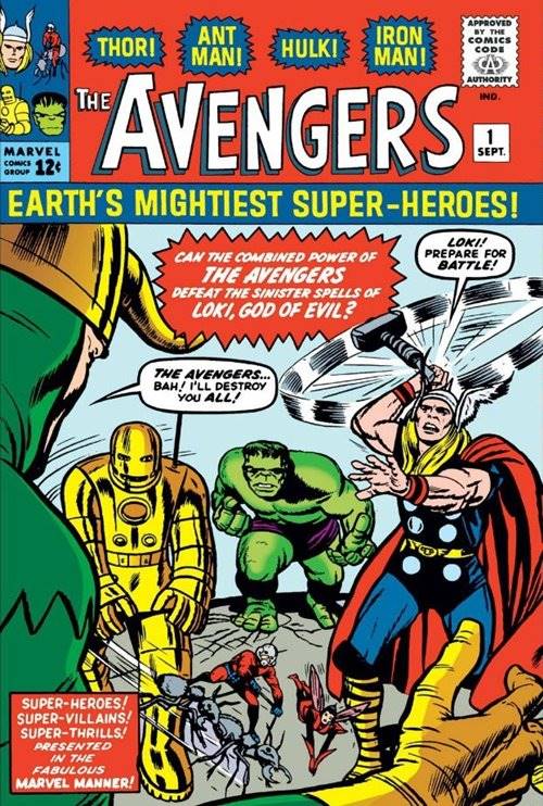 1963년 출간된 마블 어벤저스 1호 표지 Marvel Avengers #1