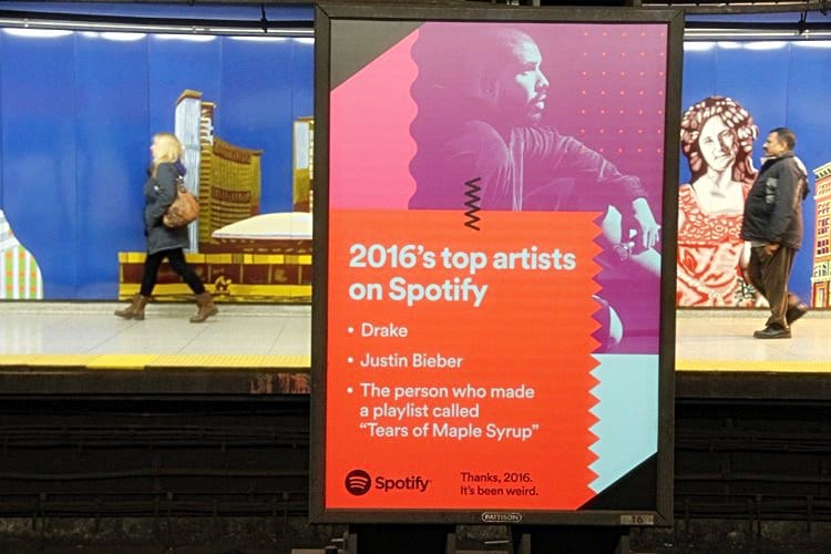 스포티파이 광고 캠페인 THANKS 2016, IT'S BEEN WEIRD 15