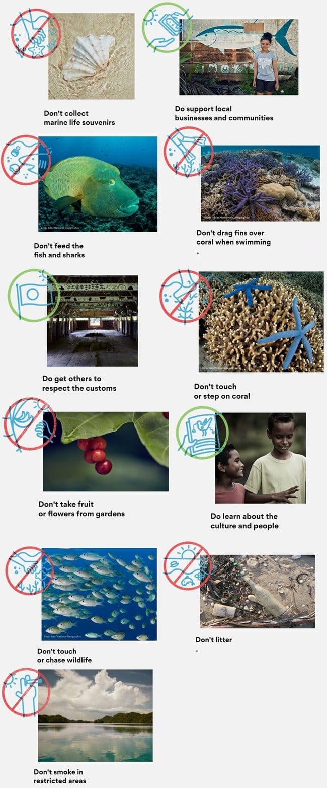 팔라우 8가지 금지 사항 및 4가지 권고 사항 Palau 01-vert