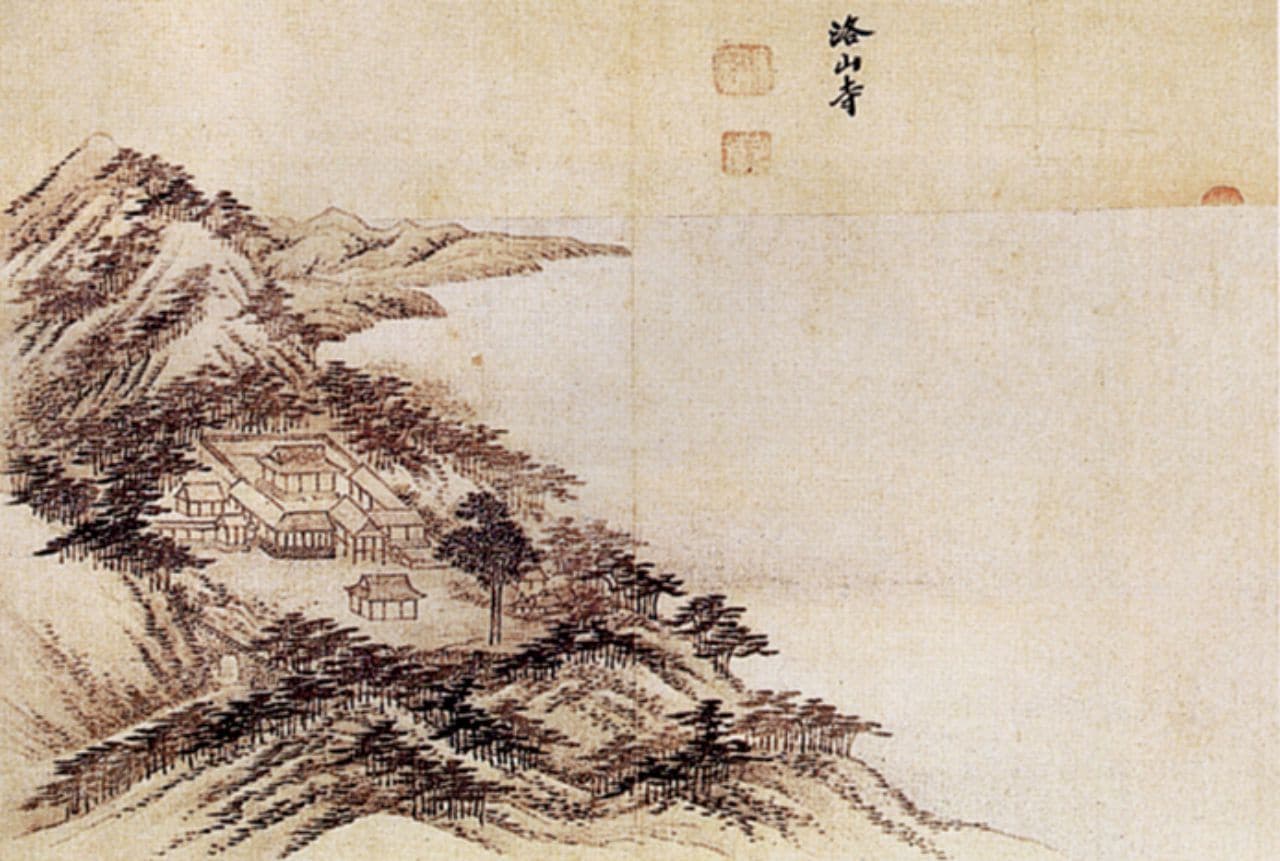 낙산사 복원은 김홍도의 ‘낙산사도'를 월형으로 복원을 진행