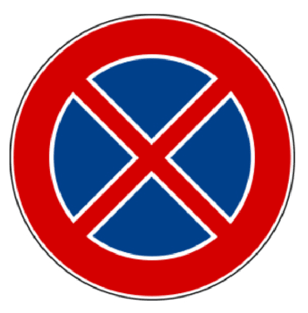 이탈리아 교통 표지판 - 일시 멈춤 금지 Road sign_No Stopping