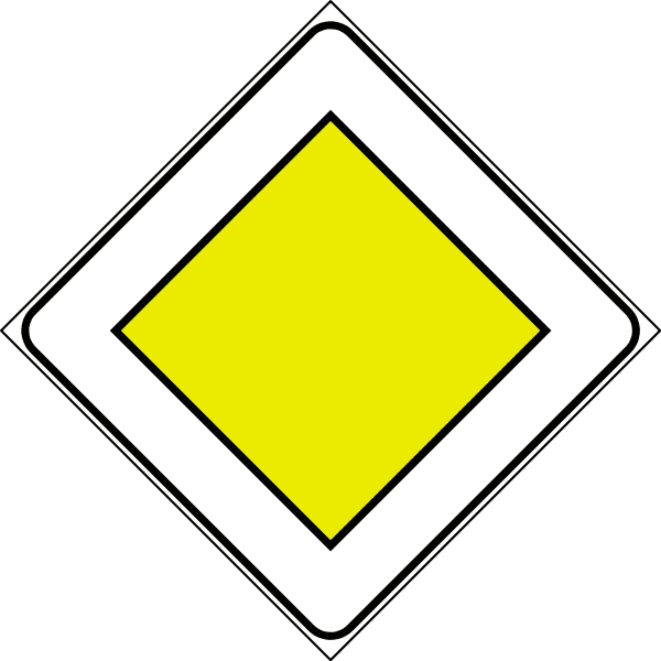 이탈리아 교통 표지판 - Right of Way Road sign_Right of Way