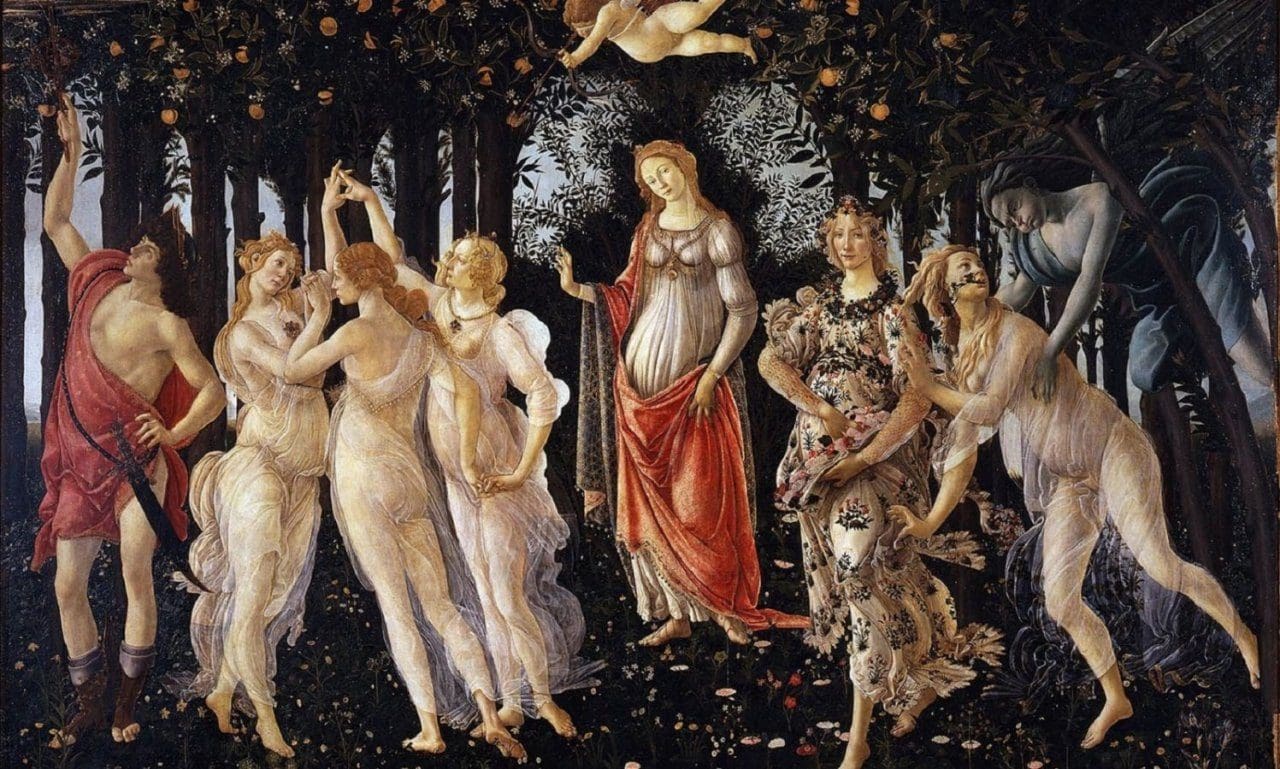 산드로 보티첼리가 그린 프리마베라, Sandro Botticelli, Primavera, c. 1482, Uffizi Gallery, Florence