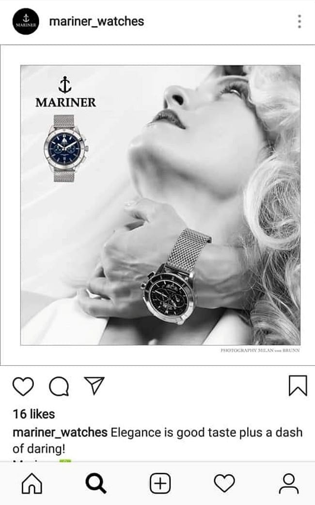 럭셔리 시계 Mariner Watches 광고, Mariner watches Throat-2019
