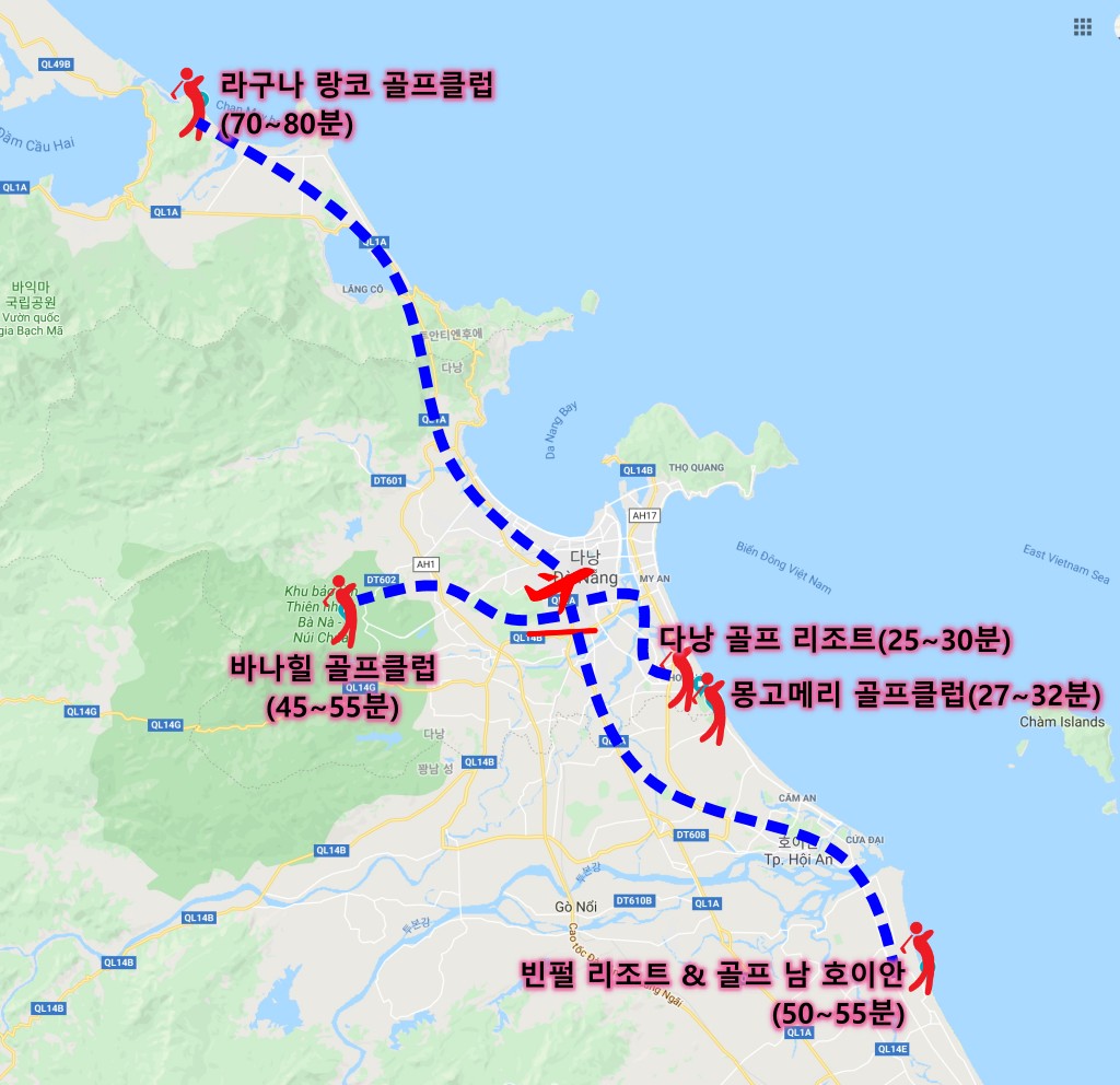 다낭 골프장 5개 위치도 02