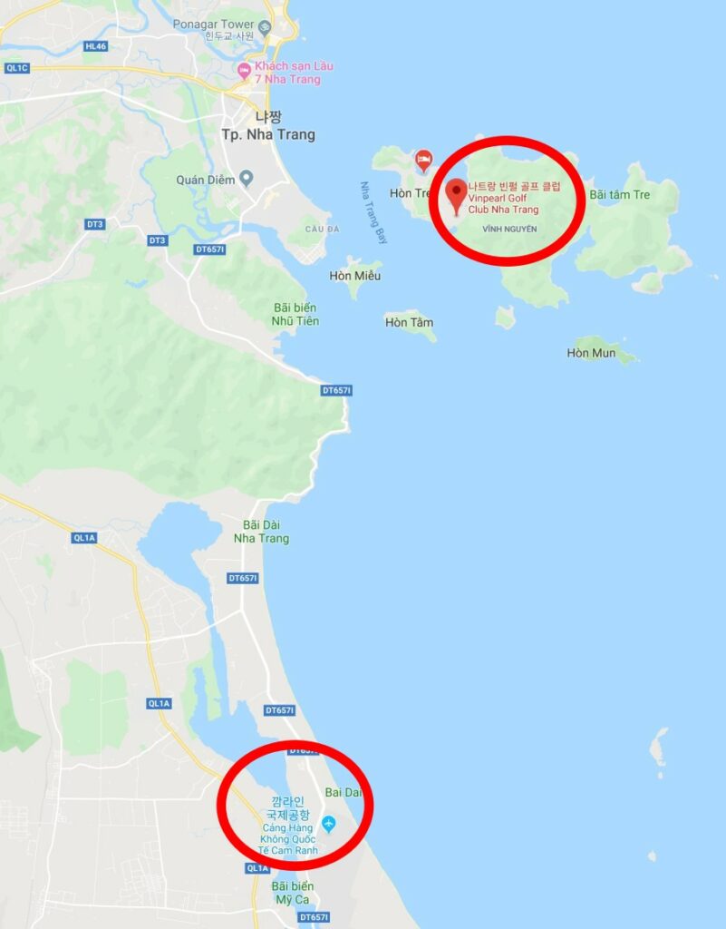 베트남 나트랑 빈펄 골프 클럽 구글지도 Vinpearl Golf Nha Trang