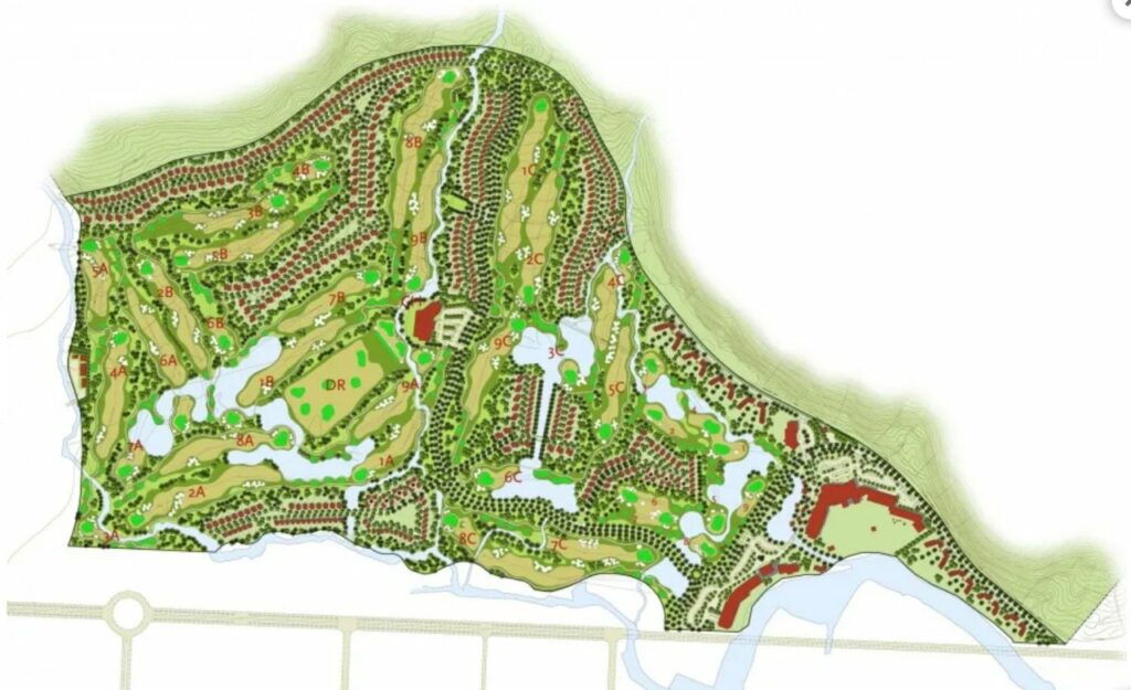베트남 나트랑_KN 골프 링크스 깜란(Nha Trang KN GOLF LINKS Cam Ranh)_링크스 코스 레이아웃 지도